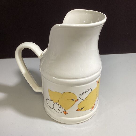 Ceramic Water Juice Pitcher With Chicks Design - Picture 1 of 7